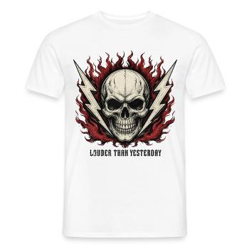 Dreh es lauter, bis es weh tut – Skull Rock & Ca - Männer T-Shirt - Weiß - Vorne - AI Model Male 178 dark (178cm)