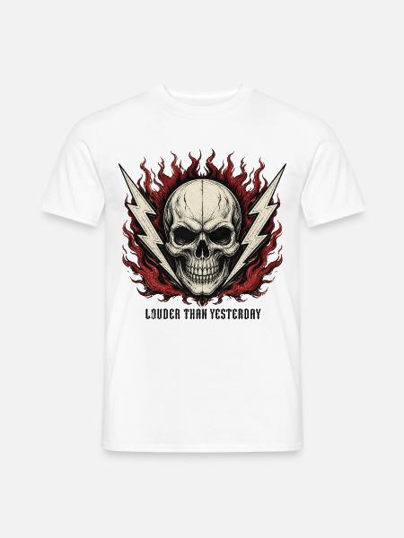 Dreh es lauter, bis es weh tut – Skull Rock & Ca - Männer T-Shirt - Weiß
