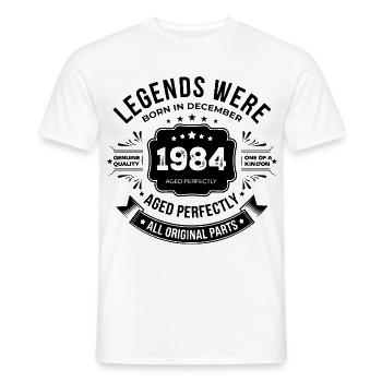 Dezember 1984 - Männer T-Shirt - Weiß - Vorne - AI Model Male 178 dark (178cm)