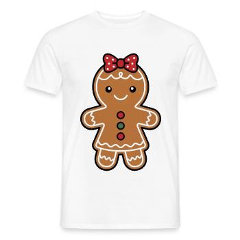 Kawaii Lebkuchenfrau Süße Bogen-Dame Weihnachten - Männer T-Shirt - Weiß - Vorne - AI Model Male 178 dark (178cm)