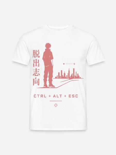 Fluchtblick: Stadt und Ctrl Alt Esc - Männer T-Shirt - Weiß