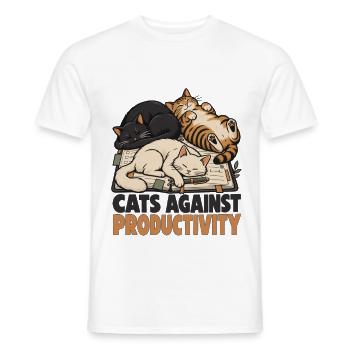 Cats Against Productivity  - Männer T-Shirt - Weiß - Vorne - AI Model Male 178 dark (178cm)
