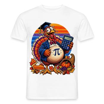 Thanksgiving-Truthahn Mathe-Lehrer mit Pi - Männer T-Shirt - Weiß - Vorne - AI Model Male 178 dark (178cm)