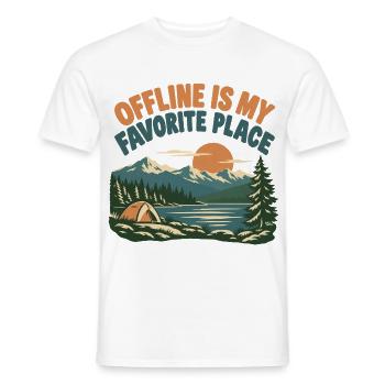 Offline Is My Favorite Place - Männer T-Shirt - Weiß - Vorne - AI Model Male 178 dark (178cm)