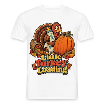 Thanksgiving-Truthahn Little Turkey Loading Baby - Männer T-Shirt - Weiß - Vorne - AI Model Male 178 dark (178cm)