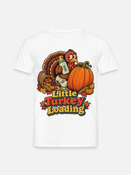 Thanksgiving-Truthahn Little Turkey Loading Baby - Männer T-Shirt - Weiß