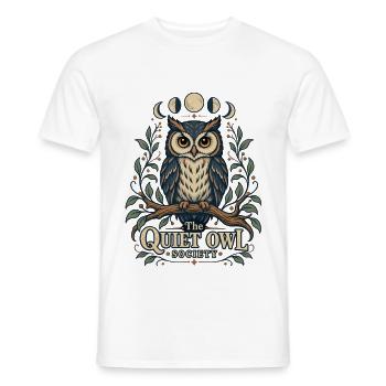 The Quiet Owl Society - Männer T-Shirt - Weiß - Vorne - AI Model Male 178 dark (178cm)