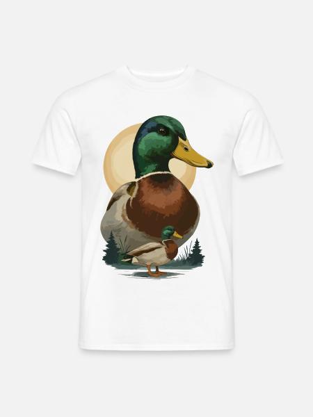 Duo Ente im Abendlicht - Männer T-Shirt - Weiß