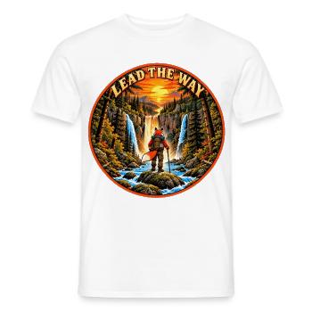 Führe den Weg – Abenteuerlustiger Fuchs im Wald - Männer T-Shirt - Weiß - Vorne - AI Model Male 178 dark (178cm)