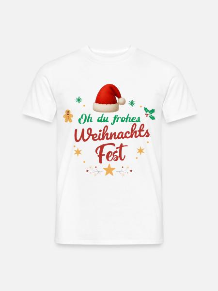Oh Du Frohes Weihnachtsfest Nikolaus Geschenk - Männer T-Shirt - Weiß