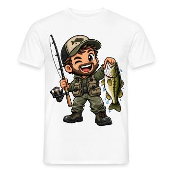 Angler Kawaii Style – Süßes Angelmotiv - Männer T-Shirt - Weiß - Vorne - AI Model Male 178 dark (178cm)