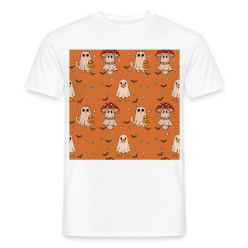Halloween Katzen Geister Pilz Muster - Männer T-Shirt - Weiß - Vorne - AI Model Male 178 dark (178cm)