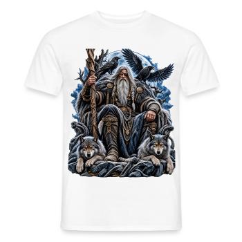 Odin – Allvater der nordischen Mythologie - Männer T-Shirt - Weiß - Vorne - AI Model Male 178 dark (178cm)