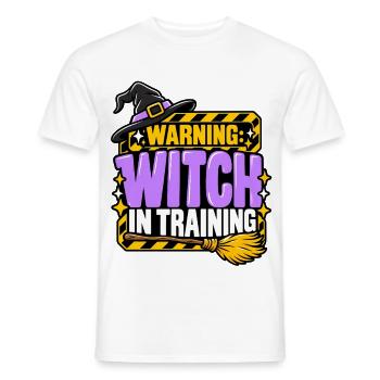 Witch in Training Warnung - Männer T-Shirt - Weiß - Vorne - AI Model Male 178 dark (178cm)