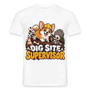 Baugrubenchef Hund - Männer T-Shirt - Weiß - Vorne - AI Model Male 178 dark (178cm)