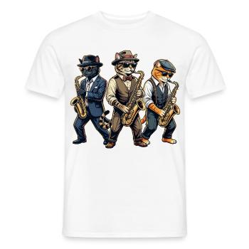Saxophon, Saxophonist, Jazz, Saxofon - Männer T-Shirt - Weiß - Vorne - AI Model Male 178 dark (178cm)