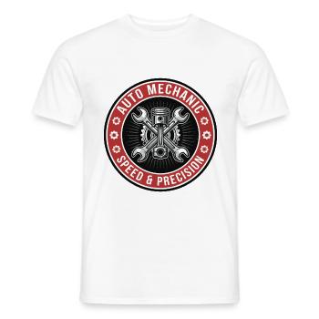 Auto Mechanic Kolbenschlüssel Garagenabzeichen Geschenk - Männer T-Shirt - Weiß - Vorne - AI Model Male 178 dark (178cm)