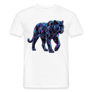 Poly Stil Panther - Männer T-Shirt - Weiß - Vorne - AI Model Male 178 dark (178cm)