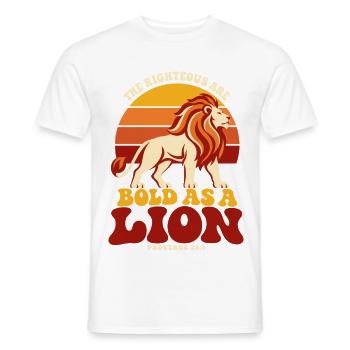 Stark im Glauben Löwe Sprüche 28 1 - Männer T-Shirt - Weiß - Vorne - AI Model Male 178 dark (178cm)