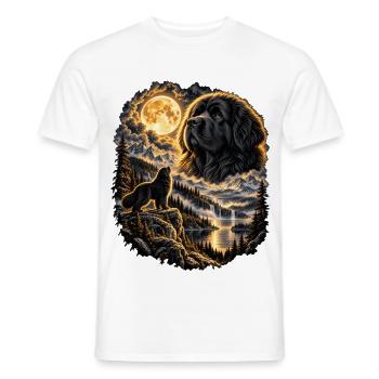 Golden Retriever Mondnacht Natur - Männer T-Shirt - Weiß - Vorne - AI Model Male 178 dark (178cm)