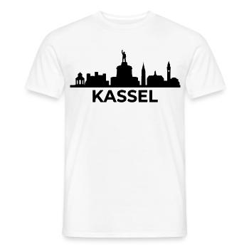 Kassel Wahrzeichen Silhouette skyline - Männer T-Shirt - Weiß - Vorne - AI Model Male 178 dark (178cm)