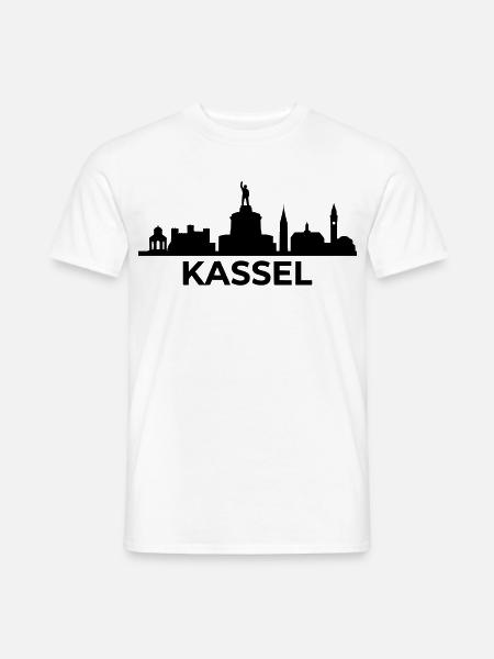 Kassel Wahrzeichen Silhouette skyline - Männer T-Shirt - Weiß