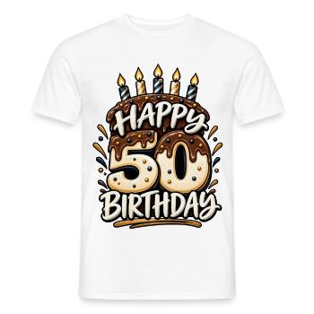 50. Geburtstag Happy 50 Birthday Runder Geburtstag - Männer T-Shirt - Weiß - Vorne - AI Model Male 178 dark (178cm)