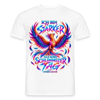  Ich bin stärker als mein schlimmster Tag- Phönix - Männer T-Shirt - Weiß - Vorne - AI Model Male 178 dark (178cm)