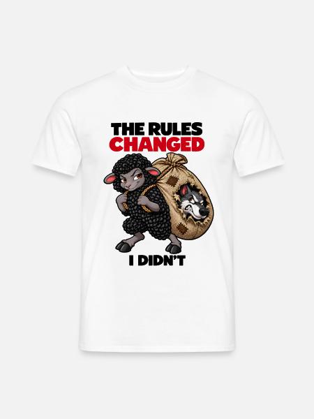 Schafe und Wolf – Die Regeln wurden geändert - Männer T-Shirt - Weiß