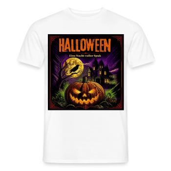 Halloween Comic Kürbisnacht Spukhaus Kürbis Rabe - Männer T-Shirt - Weiß - Vorne - AI Model Male 178 dark (178cm)