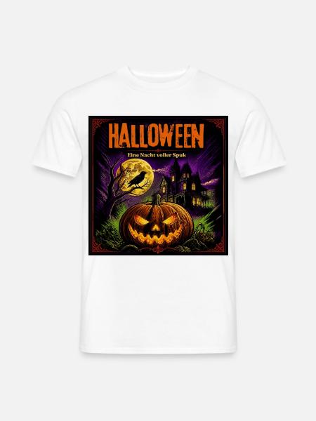 Halloween Comic Kürbisnacht Spukhaus Kürbis Rabe - Männer T-Shirt - Weiß