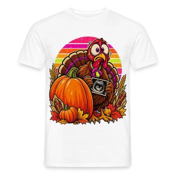 Thanksgiving Truthahn Schwangerschaftsankündigung - Männer T-Shirt - Weiß - Vorne - AI Model Male 178 dark (178cm)
