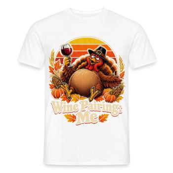 Thanksgiving Truthahn Weinpaarung - Männer T-Shirt - Weiß - Vorne - AI Model Male 178 dark (178cm)