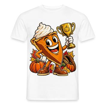 Thanksgiving Kürbiskuchen Cousin Champion - Männer T-Shirt - Weiß - Vorne - AI Model Male 178 dark (178cm)