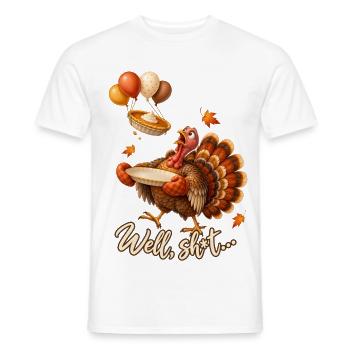 Thanksgiving Truthahn Kürbiskuchen Lustiger Spruch - Männer T-Shirt - Weiß - Vorne - AI Model Male 178 dark (178cm)