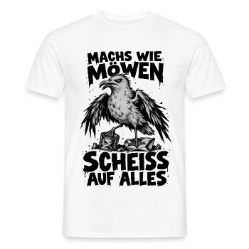 Möwe Punk Spruch Scheiss auf alles Küstenhumor - Männer T-Shirt - Weiß - Vorne - AI Model Male 178 dark (178cm)