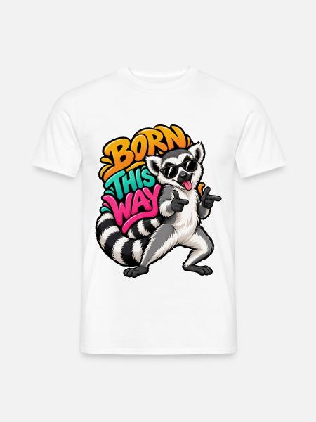 Lemur - Männer T-Shirt - Weiß