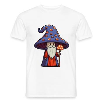 Süßer Pilz Zauberer mit Bart - Männer T-Shirt - Weiß - Vorne - AI Model Male 178 dark (178cm)