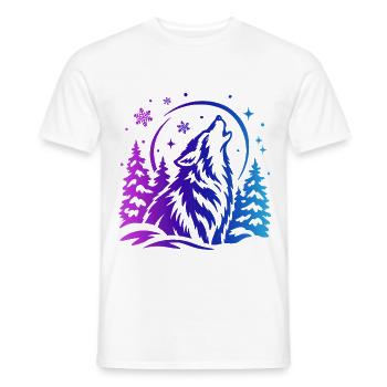 Wolf im Winterwald - Männer T-Shirt - Weiß - Vorne - AI Model Male 178 dark (178cm)