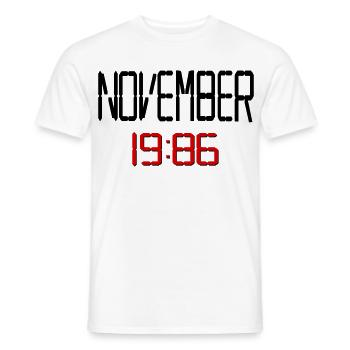 40. Geburtstag November 1986 - Männer T-Shirt - Weiß - Vorne - AI Model Male 178 dark (178cm)