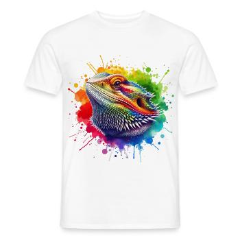 Bartagame Motiv - Männer T-Shirt - Weiß - Vorne - AI Model Male 178 dark (178cm)