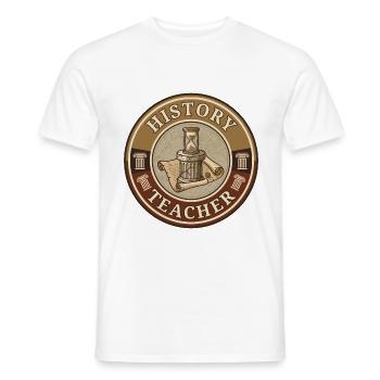 Vintage Geschichtslehrer römische Säule Sanduhrdecke - Männer T-Shirt - Weiß - Vorne - AI Model Male 178 dark (178cm)