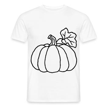Halloween-Kürbis mit Blatt – Gekritzelte Skizze - Männer T-Shirt - Weiß - Vorne - AI Model Male 178 dark (178cm)