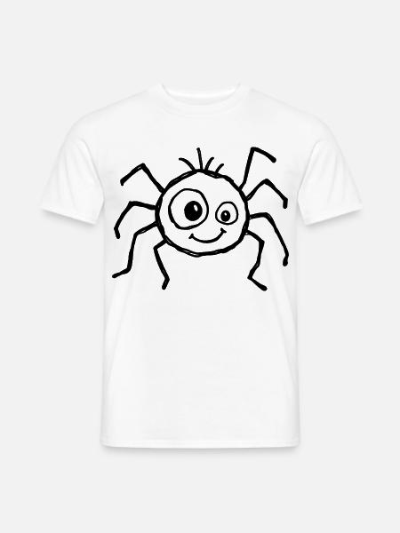 Niedliche Halloween-Spinne im Kritzelstil - Männer T-Shirt - Weiß