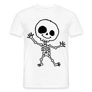Fröhliches Halloween-Skelett im Kinder-Kritzelstil - Männer T-Shirt - Weiß - Vorne - AI Model Male 178 dark (178cm)
