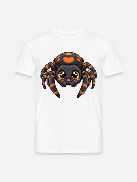 Spinne Kawaii Style – Süßes Krabbeltier - Männer T-Shirt - Weiß