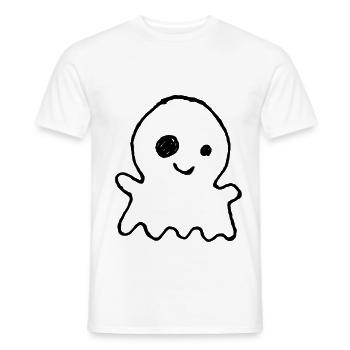 Niedlicher Halloween-Geist als Kinderkritzelei - Männer T-Shirt - Weiß - Vorne - AI Model Male 178 dark (178cm)