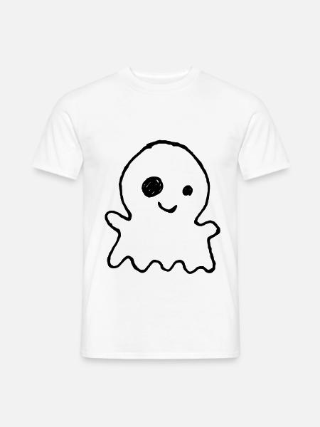 Niedlicher Halloween-Geist als Kinderkritzelei - Männer T-Shirt - Weiß