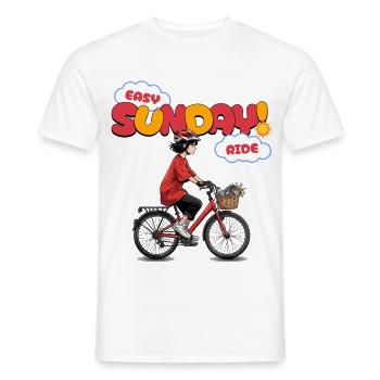 Easy Sunday Ride Fahrrad Anime Mädchen Geschenk - Männer T-Shirt - Weiß - Vorne - AI Model Male 178 dark (178cm)