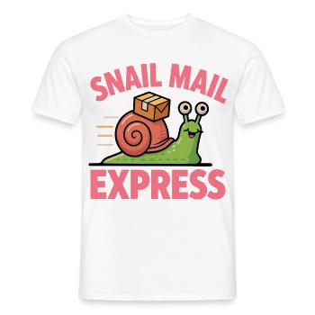 Schneckenpost – Snail Mail Express - Männer T-Shirt - Weiß - Vorne - AI Model Male 178 dark (178cm)